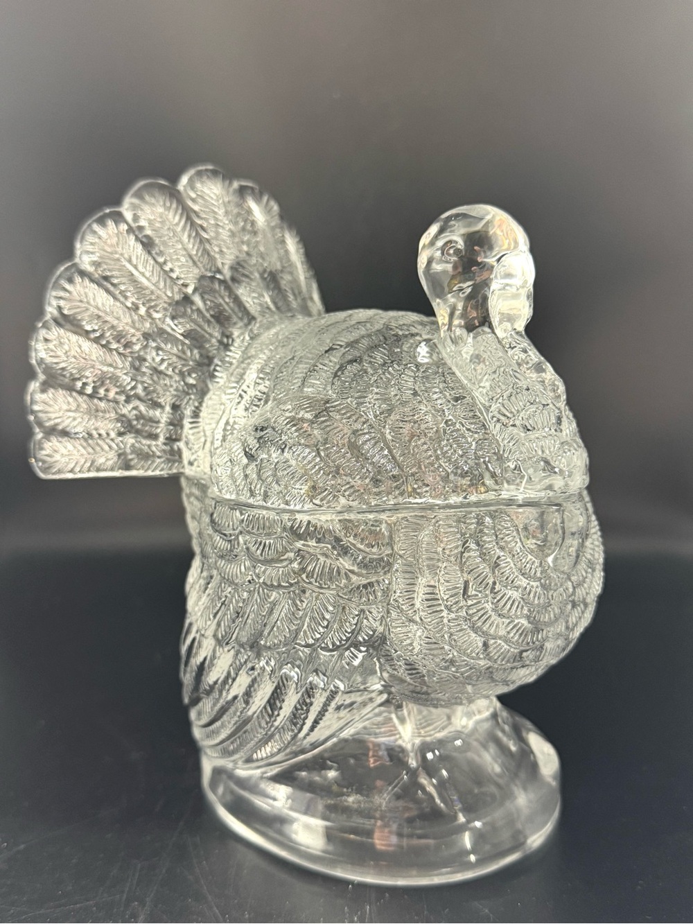 Clear Tom Turkey (2 pieces) ?LE Smith? Candy Dish